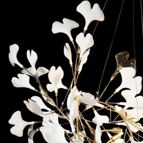 Люстра подвесная Fleur 10125/12 LOFT IT белая на 12 ламп, основание золотое в стиле флористика арт-деко  фото 4