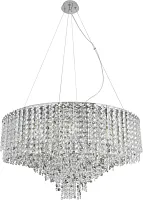 Люстра подвесная Rain of Crystal 2187/09/16P Stilfort дымчатая прозрачная на 16 ламп, основание хром в стиле современный Люстра подвесная Rain of Crystal 2187/09/16P Stilfort дымчатая прозрачная на 16 ламп, основание хром в стиле современный
