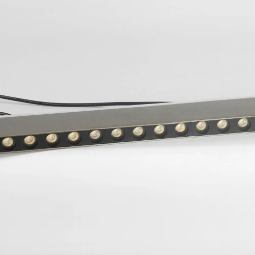 Светильник подвесной LED Lassen LSP-7256 Lussole серый 1 лампа, основание чёрное в стиле современный хай-тек линейный фото 2
