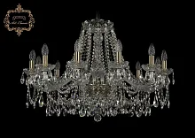 Люстра подвесная хрустальная 11.25.12.300.Br.Sp Bohemia Art Classic прозрачная на 12 ламп, основание бронзовое в стиле классический 