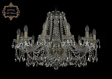 Люстра подвесная хрустальная 11.25.12.300.Br.Sp Богемиа Арт Классик прозрачная на 12 ламп, основание бронзовое в стиле классический Люстра подвесная хрустальная 11.25.12.300.Br.Sp Богемиа Арт Классик прозрачная на 12 ламп, основание бронзовое в стиле классический