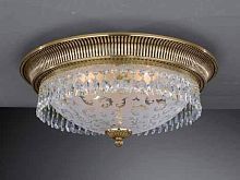 Люстра потолочная  PL 6300/4 Reccagni Angelo белая на 4 лампы, основание золотое в стиле классический 