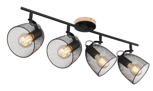 Спот с 4 лампами Josina 54034-4 Globo чёрный E27 в стиле лофт современный 