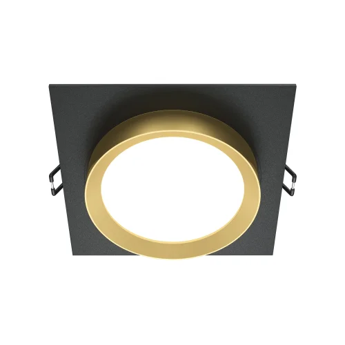 Светильник точечный Hoop DL086-GX53-SQ-BG Maytoni чёрный золотой 1 лампа, основание чёрное в стиле современный 