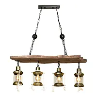 Люстра подвесная Midland LSP-8981 Lussole прозрачная на 4 лампы, основание коричневое чёрное в стиле кантри замковый Люстра подвесная Midland LSP-8981 Lussole прозрачная на 4 лампы, основание коричневое чёрное в стиле кантри замковый