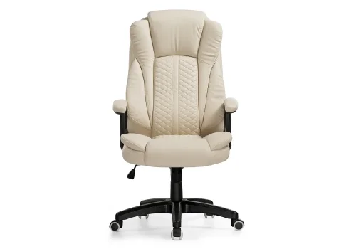 Компьютерное кресло Longo cream 11489 Woodville, бежевый/искусственная кожа, ножки/пластик/чёрный, размеры - *550***650*720 фото 2