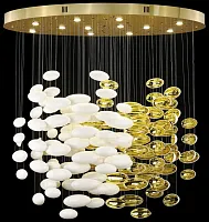 Люстра подвесная Agnella WE195.12.323 Wertmark белая золотая на 12 ламп, основание золотое в стиле арт-деко модерн 