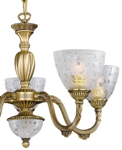 Люстра подвесная  L 6252/5 Reccagni Angelo белая на 5 ламп, основание античное бронза в стиле классический  фото 3