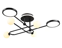 Светильник потолочный LED с пультом FL66232 Ambrella light чёрный 1 лампа, основание чёрное в стиле современный хай-тек с пультом