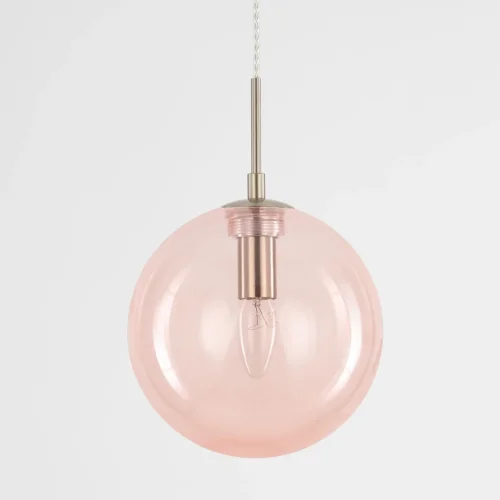 Светильник подвесной Томми CL102625 Citilux розовый 1 лампа, основание матовое хром в стиле современный шар фото 6