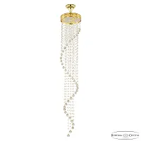 Люстра каскадная хрустальная 83131/30IV-165 G Bohemia Ivele Crystal прозрачная на 3 лампы, основание золотое в стиле классика модерн r