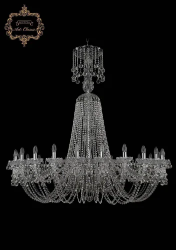 Люстра подвесная хрустальная 11.26.24.530.XL-150.Cr.B Bohemia Art Classic прозрачная на 24 лампы, основание хром в стиле классический 