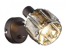 Бра с выключателем Indiana 54357-1 Globo прозрачный серый 1 лампа, основание коричневое в стиле современный 