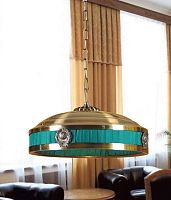 Люстра подвесная  Cremlin 1274-3P1 Favourite зелёная на 3 лампы, основание античное бронза в стиле классический 