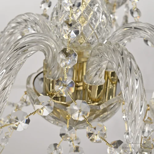 Люстра подвесная 101/5/141 G Bohemia Ivele Crystal без плафона на 5 ламп, основание прозрачное золотое в стиле классический sp фото 6