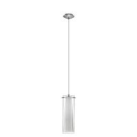 Светильник подвесной PINTO 89832 Eglo прозрачный белый 1 лампа, основание серое хром в стиле модерн трубочки