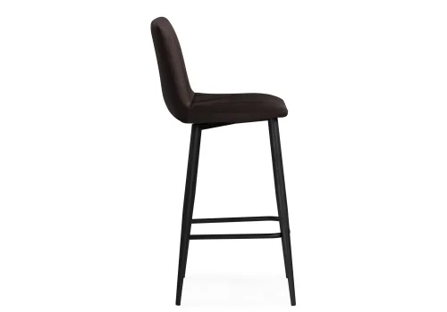 Полубарный стул Дани коричневый / черный 576463 Woodville, коричневый/велюр, ножки/металл/чёрный, размеры - ****420*480 фото 3