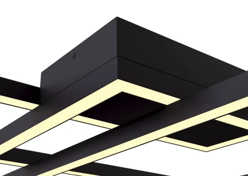 Люстра потолочная LED Line MOD015CL-L80B4K Maytoni чёрная на 1 лампа, основание чёрное в стиле хай-тек квадраты фото 2