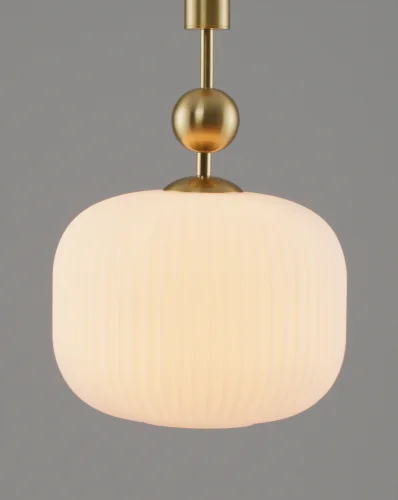 Светильник подвесной Creamy V10911-P Moderli белый 1 лампа, основание золотое в стиле современный выдувное фото 3