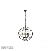 Люстра подвесная Balance Loft 213-5 iLamp чёрная на 5 ламп, основание коричневое в стиле лофт американский современный 