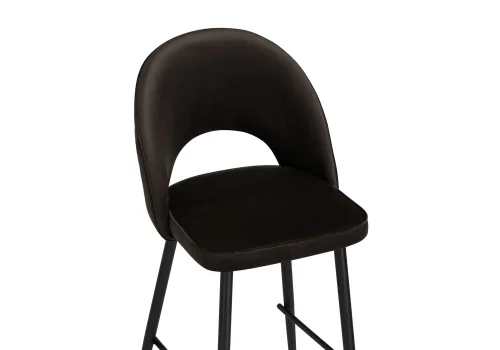 Полубарный стул Клэйн MR-09 / черный 532413 Woodville, коричневый/велюр, ножки/металл/чёрный, размеры - ****500*550 фото 5