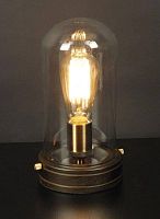 Настольная лампа Эдисон CL450801 Citilux прозрачная 1 лампа, основание бронзовое жёлтое коричневое дерево металл в стиле лофт 