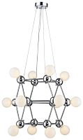 Люстра подвесная Gitter WE234.14.103 Wertmark белая на 14 ламп, основание хром в стиле современный шар