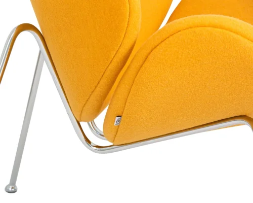 Кресло дизайнерское 72-LMO EMILY, цвет сиденья жетлый (AF13), цвет основания хромированная сталь Dobrin, жёлтый/винил, ножки/металл/хром, размеры - ****810*780 фото 8
