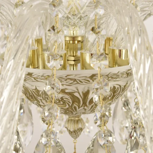 Люстра подвесная AL16302/10/240 WMG Bohemia Ivele Crystal без плафона на 10 ламп, основание белое патина золотое в стиле классический sp фото 2