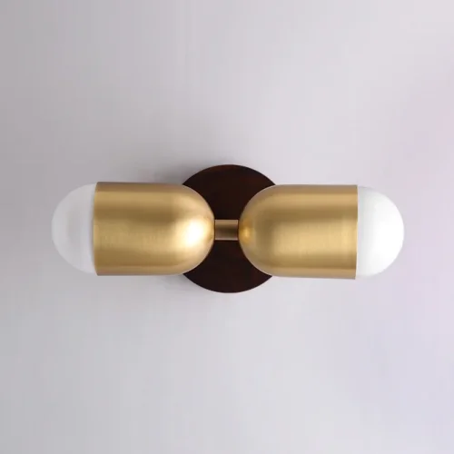 Настенный светильник CHRIS B Brass 209123-23 ImperiumLoft белый на 2 лампы, основание латунь в стиле современный  фото 3