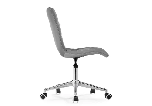 Компьютерное кресло Квадро темно-серое / хром 539657 Woodville, серый/велюр, ножки/металл/хром, размеры - *960***420*570 фото 2