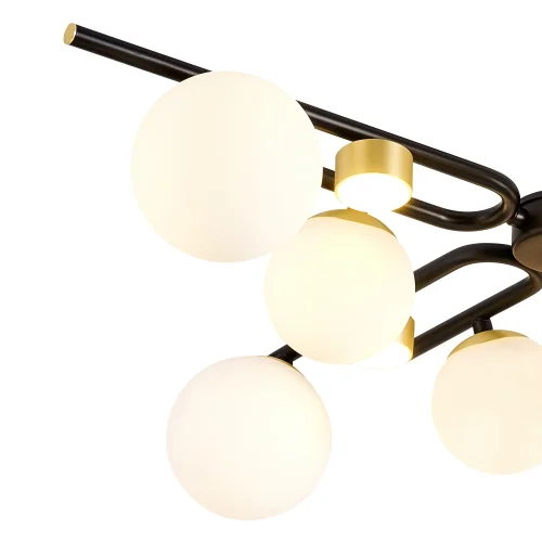 Люстра потолочная Soffiato 3048-8P Favourite белая на 8 ламп, основание чёрное в стиле современный шар фото 3