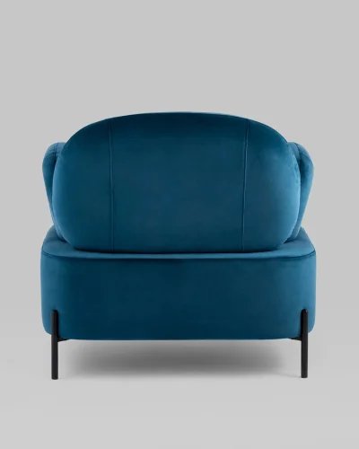 Кресло Кэнди велюр синий УТ000036650 Stool Group, синий/велюр, ножки/металл/чёрный, размеры - *790***860*790мм фото 6
