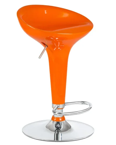 Стул барный 1004-LM BOMBA,  цвет сиденья оранжевый, цвет основания хром Dobrin, оранжевый/, ножки/металл/хром, размеры - 660*880***430*360 фото 2