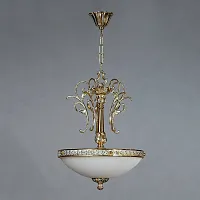 Люстра подвесная Толедо (Toledo) 02155 WP AMBIENTE by BRIZZI белая на 5 ламп, основание бронзовое в стиле классический Люстра подвесная Толедо (Toledo) 02155 WP AMBIENTE by BRIZZI белая на 5 ламп, основание бронзовое в стиле классический