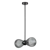 Светильник подвесной Elica 5417/2 Odeon Light чёрный серый 2 лампы, основание чёрное в стиле современный 