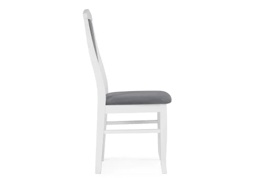 Деревянный стул Гроджин серый / белый 528932 Woodville, серый/велюр, ножки/массив березы дерево/белый, размеры - ****420*500 фото 3