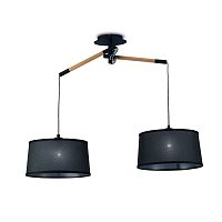 Люстра подвесная  NORDICA E27 4931 Mantra чёрная на 2 лампы, основание чёрное в стиле современный минимализм 