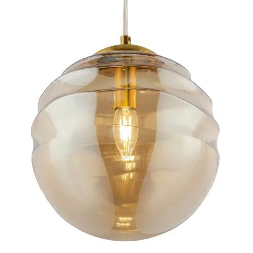 Светильник подвесной Vinare P074PL-01BS Maytoni янтарный 1 лампа, основание латунь в стиле современный выдувное фото 2