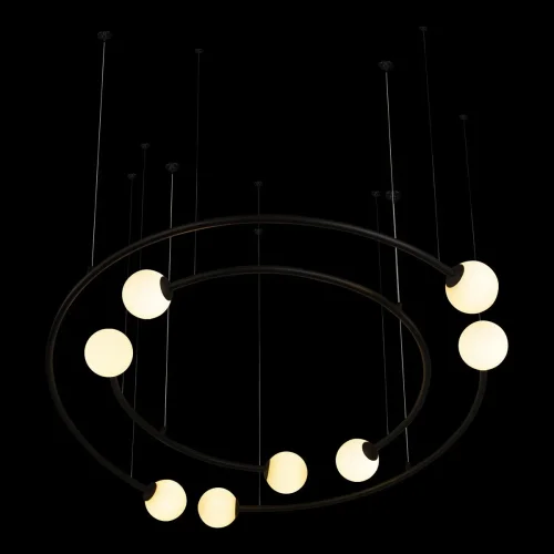 Люстра подвесная Infinite 10155/1100 Black LOFT IT белая на 8 ламп, основание чёрное в стиле современный шар фото 4