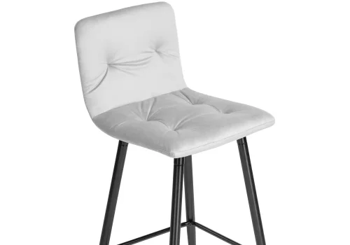 Барный стул Stich light gray 15053 Woodville, серый/велюр, ножки/металл/чёрный, размеры - ****430*480 фото 5