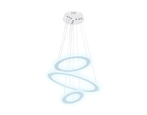 Люстра подвесная LED с пультом Original FA432 Ambrella light белая на 1 лампа, основание белое в стиле современный хай-тек с пультом кольца фото 6