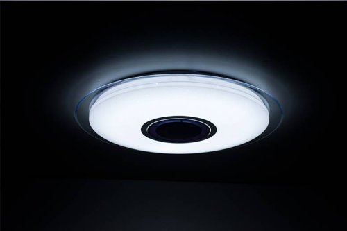 Люстра с пультом и bluetooth LED Melofon OML-47307-52 Omnilux белая на 1 лампа, основание белое в стиле хай-тек с пультом фото 6