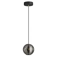 Светильник подвесной LED Troni 5041/12L Odeon Light серый чёрный 1 лампа, основание чёрное в стиле современный выдувное