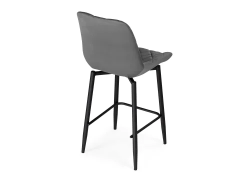 Полубарный стул Баодин К Б/К крутящийся темно-серый / черный 520608 Woodville, серый/велюр, ножки/металл/чёрный, размеры - ****500*580 фото 5