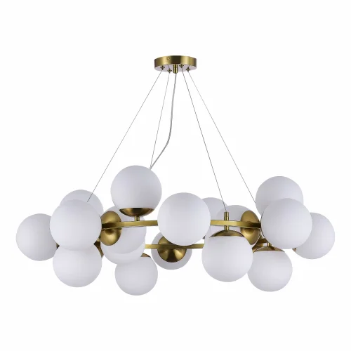 Люстра подвесная Fratta SLE1191-203-20 Evoluce белая на 20 ламп, основание золотое в стиле современный шар фото 2