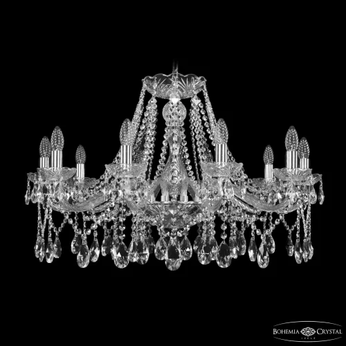 Люстра подвесная 1413/10/300 Ni Bohemia Ivele Crystal без плафона на 10 ламп, основание никель прозрачное в стиле классический sp