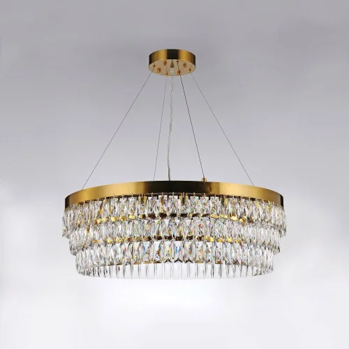 Люстра подвесная хрустальная Magnitudo 2206-16P Favourite прозрачная на 16 ламп, основание золотое в стиле современный  фото 5