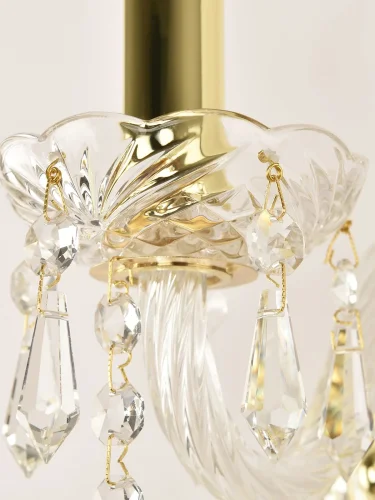 Бра 104B/2/165 G Bohemia Ivele Crystal без плафона на 2 лампы, основание золотое прозрачное в стиле классический drops фото 4