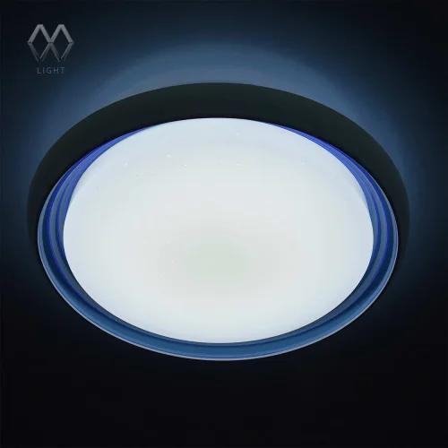 Люстра с пультом LED Ривз 674011501 MW-Light белая на 1 лампа, основание голубое в стиле хай-тек с пультом фото 4